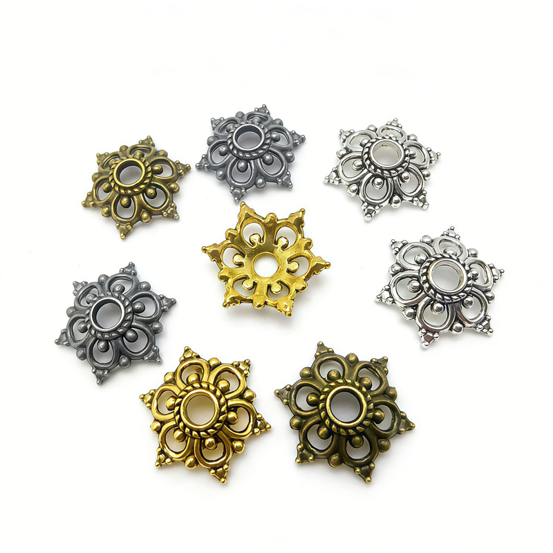 Antique Bronze Flower-Shaped Spacer Beads for Crafts, Bead Separators, Bracelet Beads, DIY Cross-Border Jewelry Antique Bronze Flower-Shaped Spacer Beads for Crafts, Bead Separators, Bracelet Beads, DIY Cross-Border Jewelry