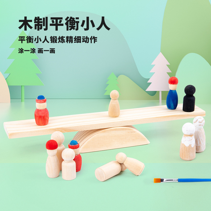 Arco Iris villano equilibrio bloques de construcción jardín de infantes para niños bloques de construcción de arco iris de madera ensamblados jengle DIY jugando herramientas de madera