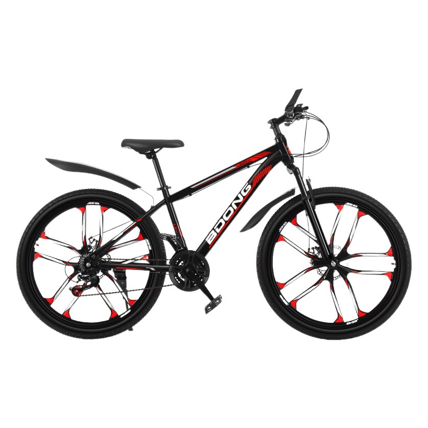 Bicicleta de Montaña de 26 Pulgadas, Bicicleta de Montaña de 24 Pulgadas, Bicicleta Todoterreno para Adultos de 21 Velocidades, Bicicleta para Estudiantes, Versión con Freno de Disco, Bicicleta con Rueda Integrada