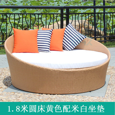 Cama de caña al aire libre doble jaula de pájaros sofá cama de vacaciones villa de ocio terraza tumblr balcón cama redonda tumblr