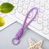 Purple white dot double spelled diamond knot lanyard (with hanging loop)