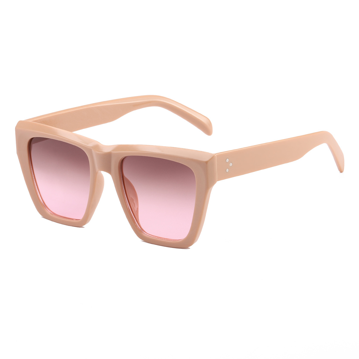 2021 nuevo europeo y americano cuadrado gran marco beige uñas gafas de sol las mujeres ronda cara personalidad tendencia Internet celebridad mismo estilo calle tiro