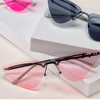 Xunge Glasses 7044 Writing Cat's Eyes Metal Streaming Circuit -type sunglasses female color film sunglasses