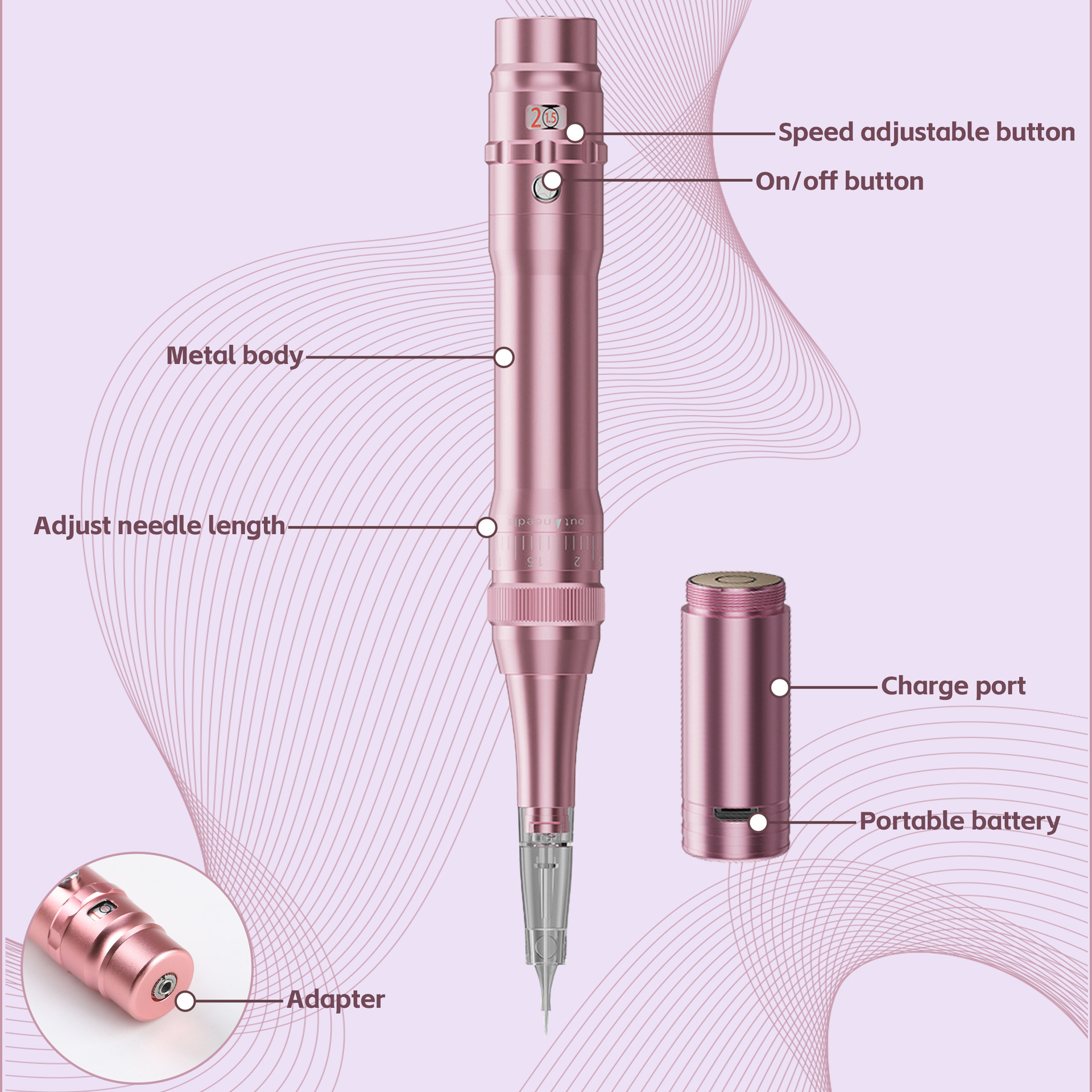 Tatuaje de cejas pluma tatuaje bordado tatuaje de cejas máquina todo en uno tiro completo tatuaje de cejas bayoneta máquina todo en uno carga inalámbrica pluma de tatuaje de cejas instrumento de belleza