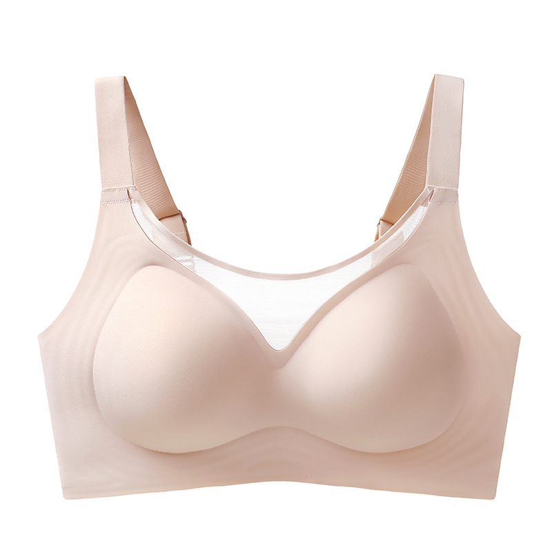 薄型、大きな胸、小さなチューブトップ、露出防止下着、女性用固定カッププッシュアップたるみ防止ワイドサイドブラ|undefined
