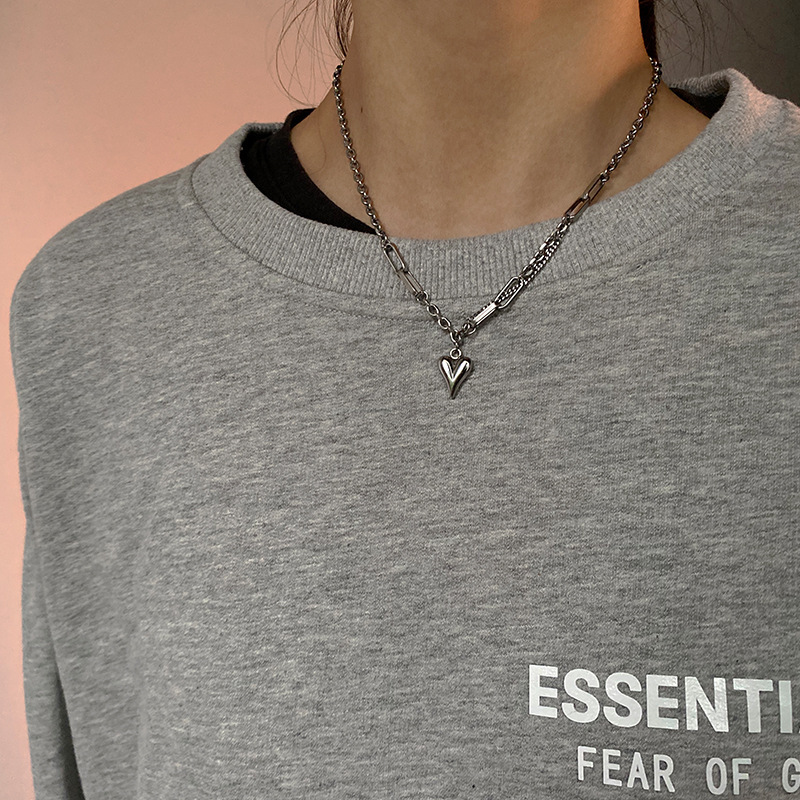 Fashion Heart Shape Titanium Steel Plating Necklace 1 Piece