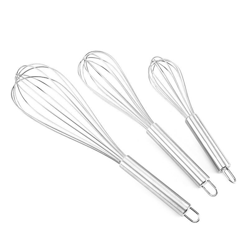 8 pulgadas, 10 pulgadas, 12 pulgadas, batidor manual de huevos, acero inoxidable, dispensador de clara de huevo de crema multipropósito, agitador de mano, horneador