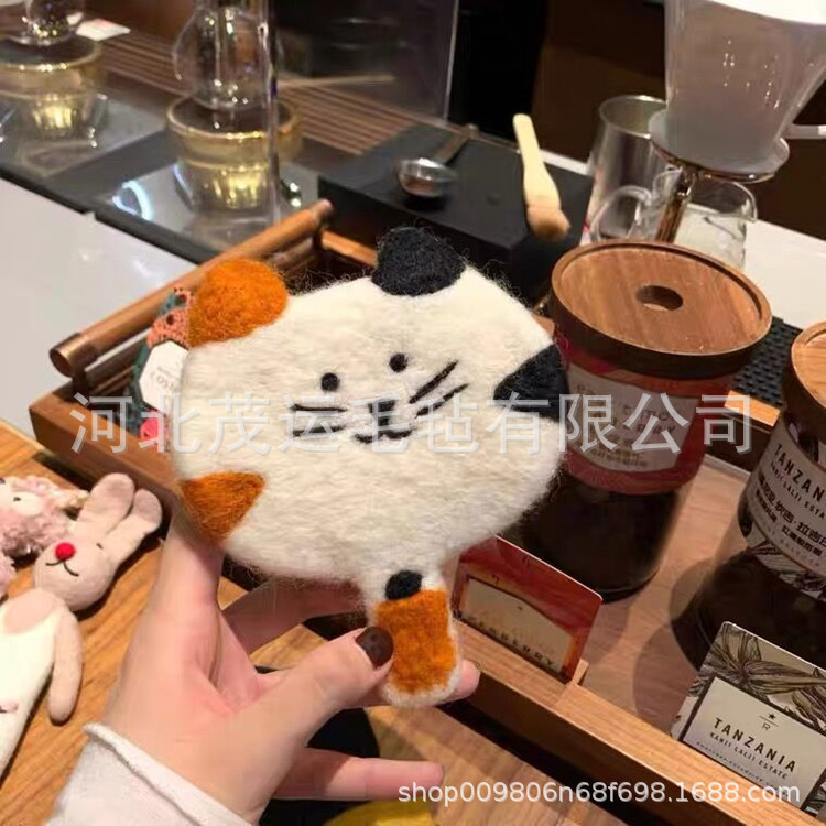 Japanese Style Cute Wool Animal Coaster Wool Felt Placemat Creative Bowl Mat