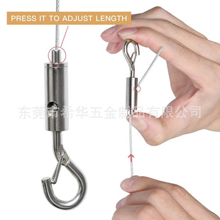 Steel Wire Rope Hook Hanging Painting Steel Wire 304 Stainless Steel Lamp Hanging Rope Safety Hook Anti-falling Adjustment Steel Wire Hanging Wire