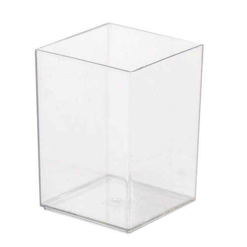 Creative student diy desktop square pen holder simple unprinted style office stationery acrylic transparent storage tube