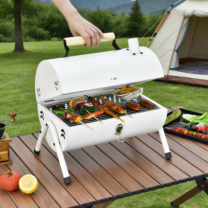 707 orden patio al aire libre pequeña barbacoa portátil chimenea portátil doble cara horno de parrilla de campamento doméstico