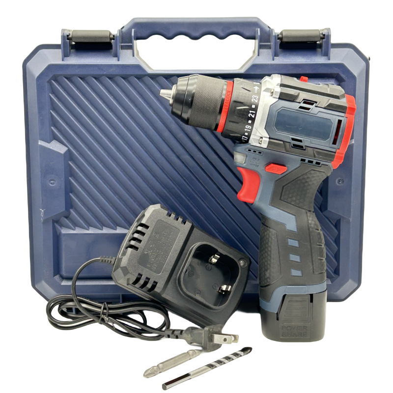 Venta al por mayor sin escobillas taladro recargable pequeña pistola de acero batería de litio gran par impacto taladro de mano destornillador eléctrico