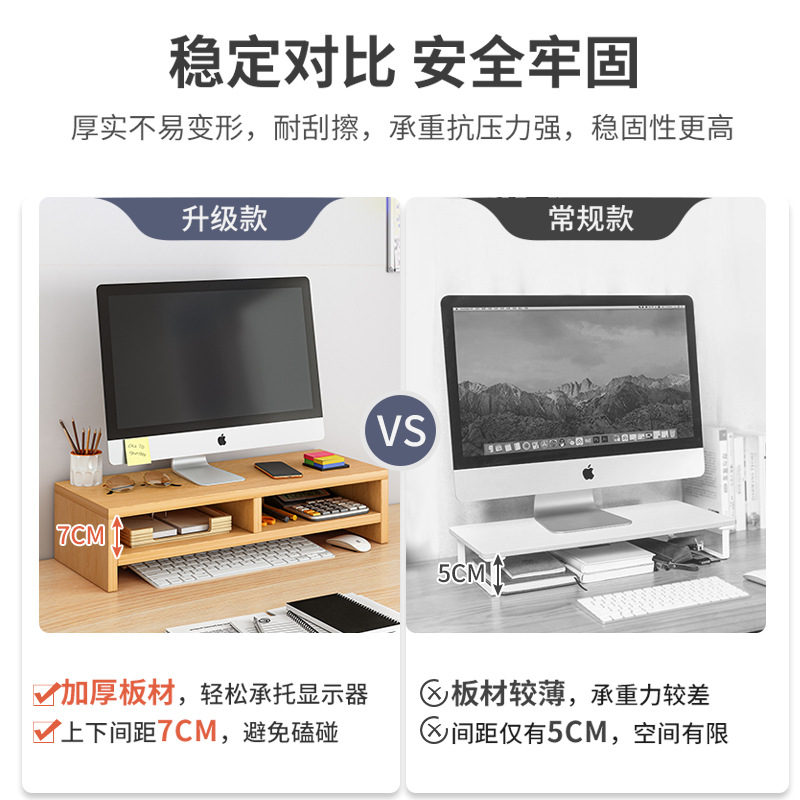 Soporte de elevación de computadora Soporte de soporte de monitor Base de elevación Estante de almacenamiento de escritorio de escritorio Estante de escritorio