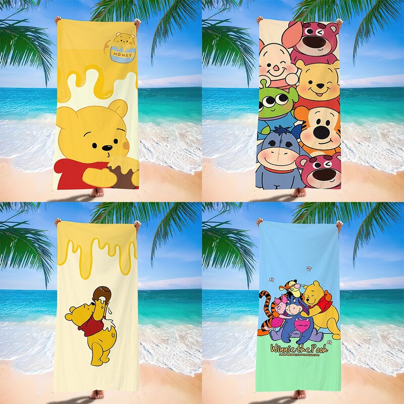 Cartoon Winnie the Pooh Beach Towel, Quick-Drying and Water-Absorbent Cartoon Bath Towel for Seaside Swimming, Cute and Personalized for Bathing Cartoon Winnie the Pooh Beach Towel, Quick-Drying and Water-Absorbent Cartoon Bath Towel for Seaside Swimming, Cute and Personalized for Bathing