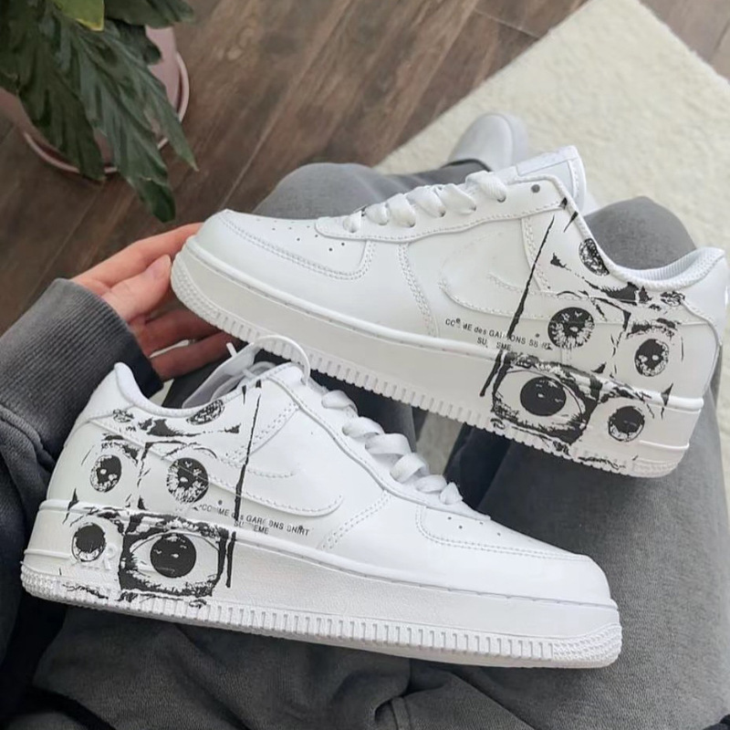 Pure Original Af1 Three-Party Joint Black and White Six-Eye Comfortable and Versatile Casual Campus Men's and Women's Air Force One Sports Sneakers