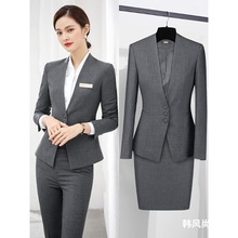 西服新款职业套装女休闲商务正装酒店前台工作服春季时尚职业装
