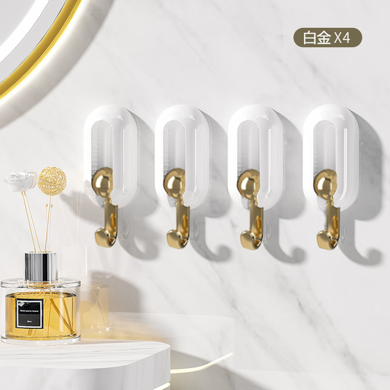 En stock gancho giratorio creativo 2023 gancho pegajoso fuerte detrás de la puerta de soporte de carga sin costuras adhesivo pasillo percha al por mayor