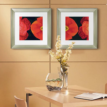 现代抽象艺术挂画亚马逊客厅花卉无框画卧室帆布画餐厅装饰画有框
