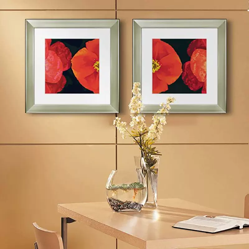 现代抽象艺术挂画亚马逊客厅花卉无框画卧室帆布画餐厅装饰画有框