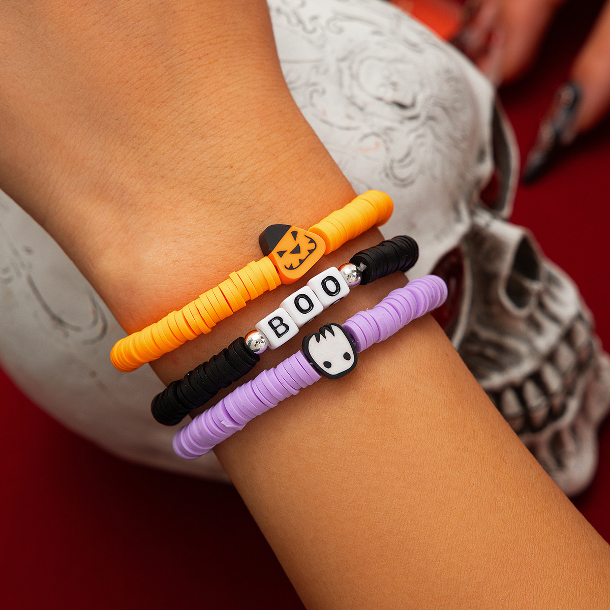 21g Weight Alloy Pendant Material Bracelets Classification CCB, Arylic, soft clay Chain Material 1 Set Quantity Festival Occasion CCB, Arylic, Alloy Material Halloween Festival Pumpkin, Bat, Ghost Pattern Women's Gender Beaded, Enamel Design Funny Style Funny Pumpkin Bat Ghost CCB Arylic Alloy Beaded Bracelets Wholesale 82