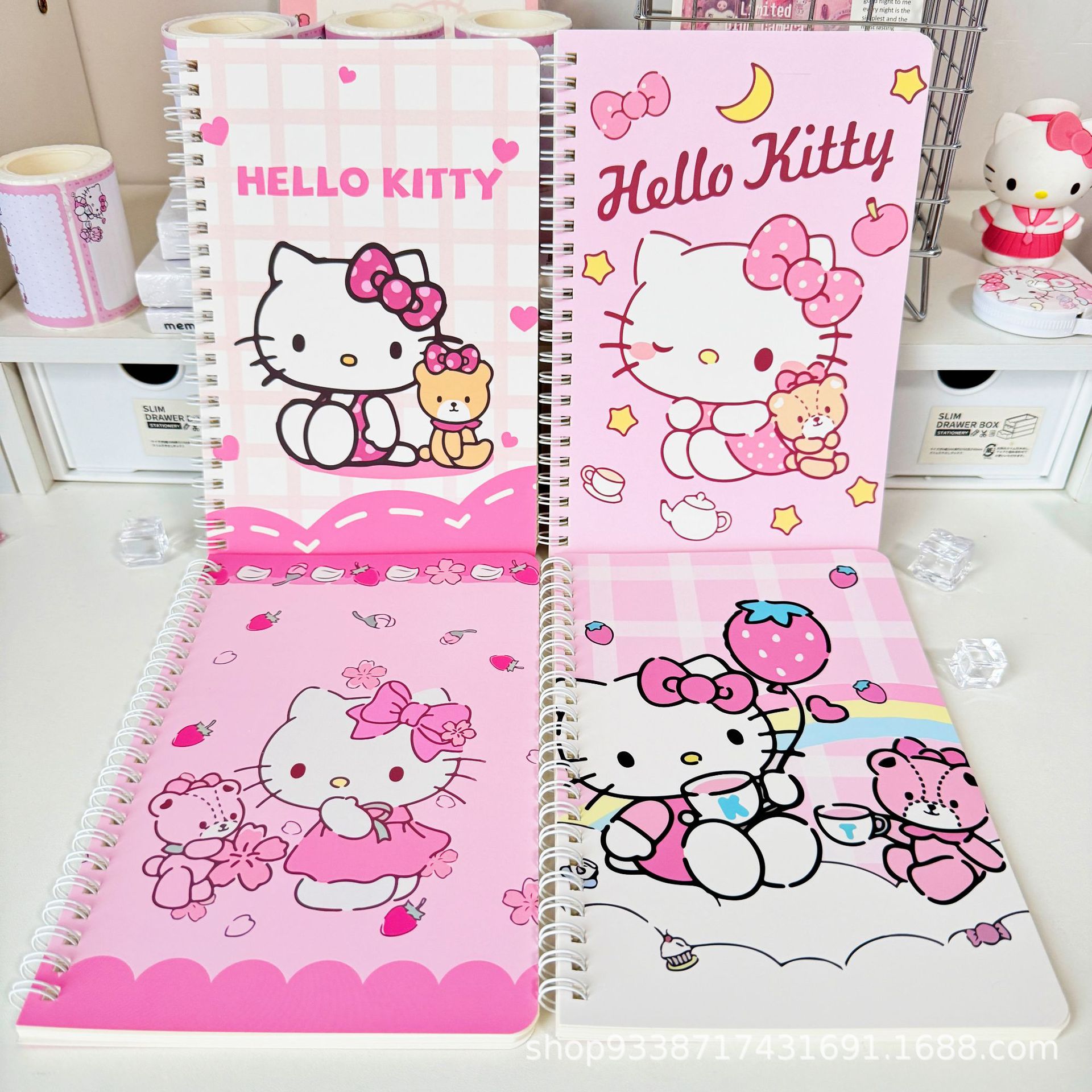 A5 Coil Book Cute Kt Cat Notebook Student Hello Kitty Book Horizontal Line Cartoon Girl Coil Notepad