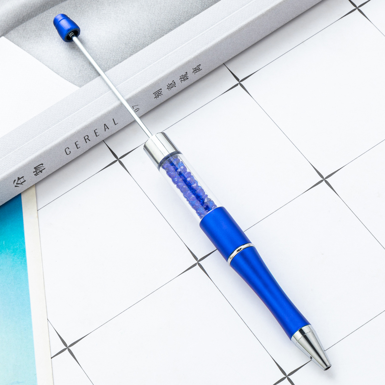 Bolígrafo con cuentas de cristal de bricolaje bolígrafo con cuentas de plástico giratorio multicolor bolígrafo de regalo publicitario creativo al por mayor