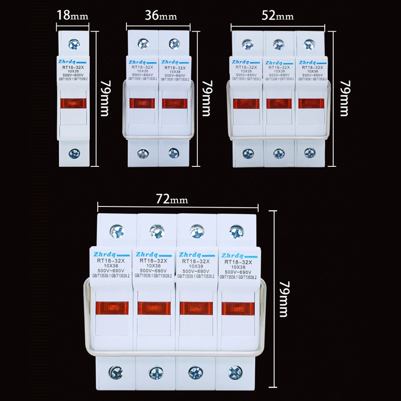 Zhrdq плавкий RT18-32X 10x38 500V-690V 1P2P3P4P предохранитель основание трубки предохранителя