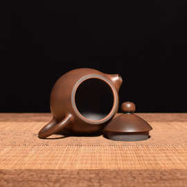 S228云南建水紫陶茶壶小容量素壶手工纯色泡茶单壶功夫茶具手把壶