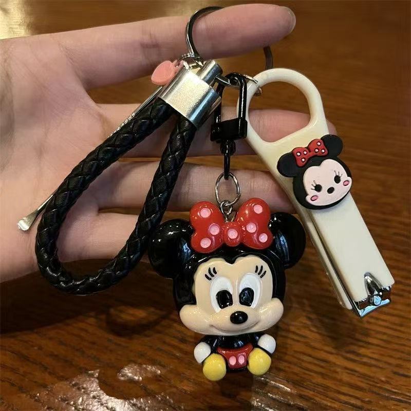 N29 Cute Mickey Creative Keychain Nail Clipper Nail Scissors Korean Cartoon Ins Couple Keychain Pair