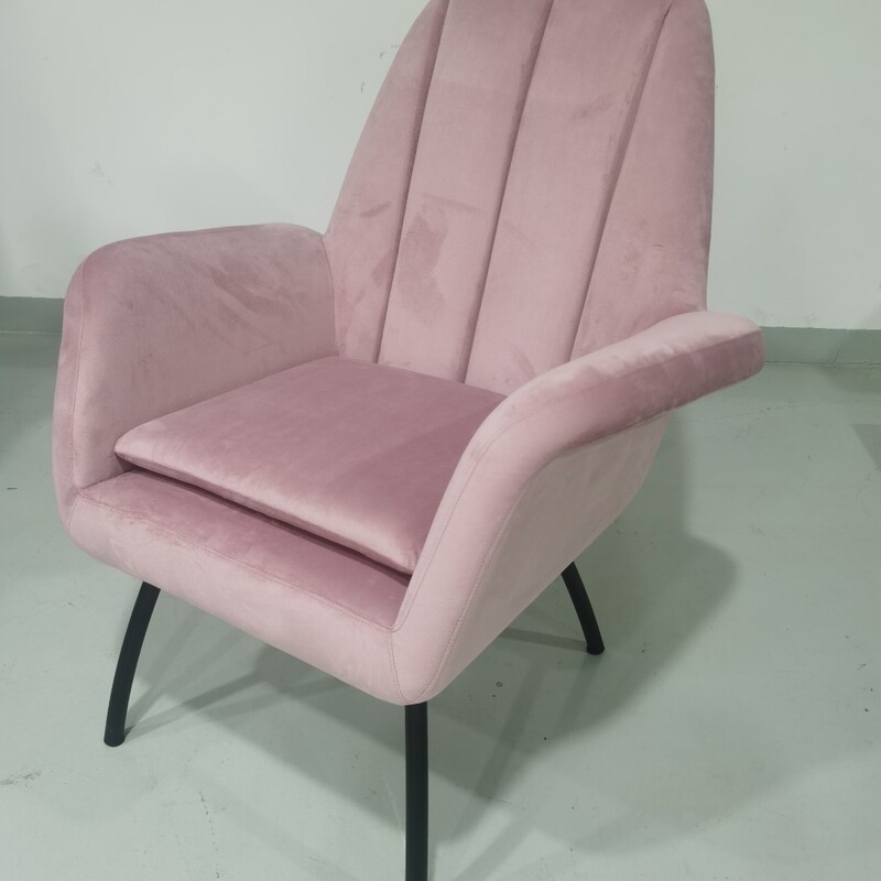 Iron single leisure chair pink long-sitting Princess chair modern simple single chair light luxury dressing chair human body single chair