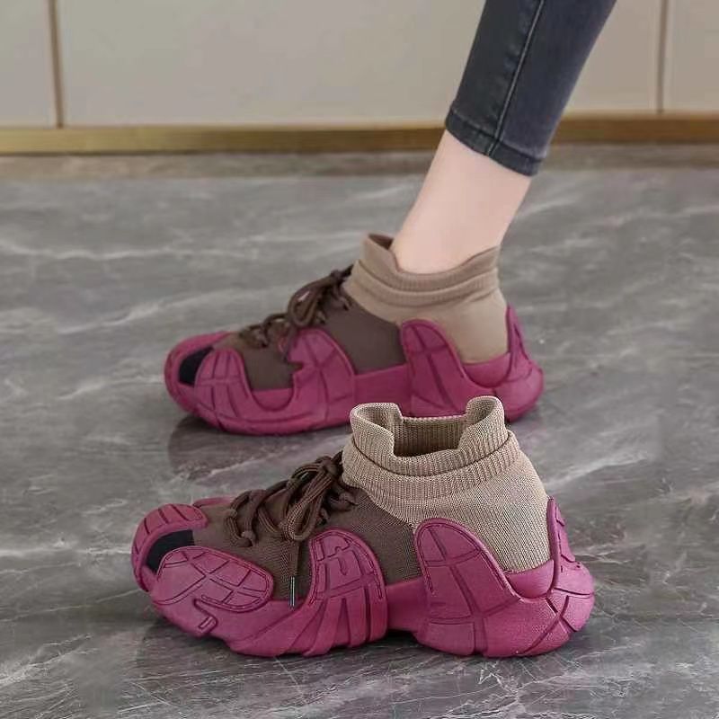 Flyknit Lightweight Dad Sneakers For Women, 2026 Summer New Model, Breathable Non-slip Hiking Shoes, Versatile_vogvips.com