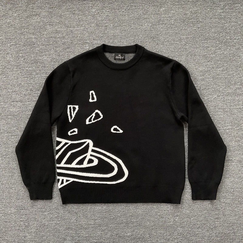 Europa y América bordado Jacquard transfronterizo estilo de moda de estilo callejero estilo americano camisa de punto simple suéter de cuello redondo