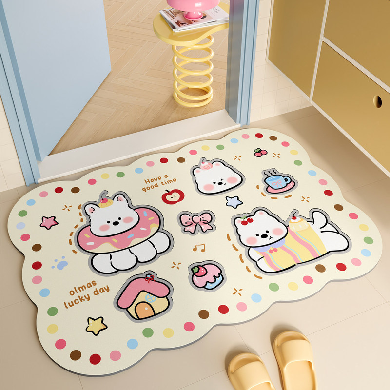 Cartoon Dopamine Dog Floor Mat Bathroom Absorbent Non-Slip Entry Floor Mat Cute Decorative Floor Mat in Stock Cartoon Dopamine Dog Floor Mat Bathroom Absorbent Non-Slip Entry Floor Mat Cute Decorative Floor Mat in Stock