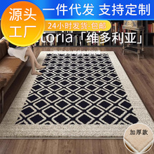 欧式客厅地毯卧室床边毯高级仿羊绒沙发茶几毯中古防滑免打理地垫