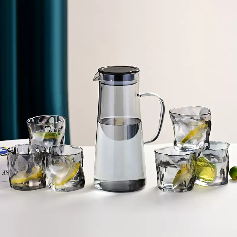 冷水壶茶具套装高硼硅水壶耐高温大容量家用批发礼品玻璃杯茶壶