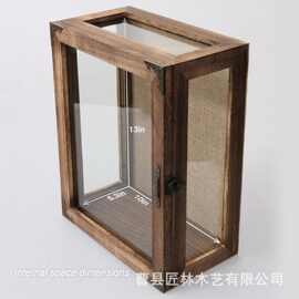 跨境实木壁挂干花收藏盒桌面信封展示盒照片收藏纪念盒立体相框