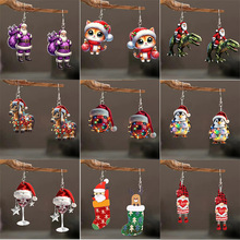 爆款新品可爱耳钉圣诞雪人亚克力耳环2025年时尚节日氛围感耳饰