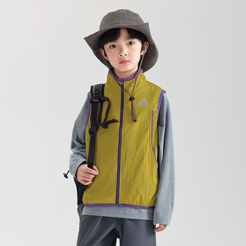 Children's Work Vest 2025 Spring & Fall New Style Boys' Vest Outdoor Mountaineering Camping Style Handsome Outer Vest