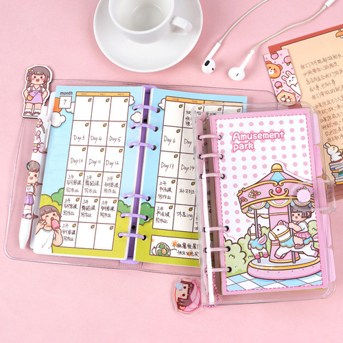 Small mochi hand ledger gift box student gift creative loose leaf hand ledger book set Grape Duoduo Rising Star