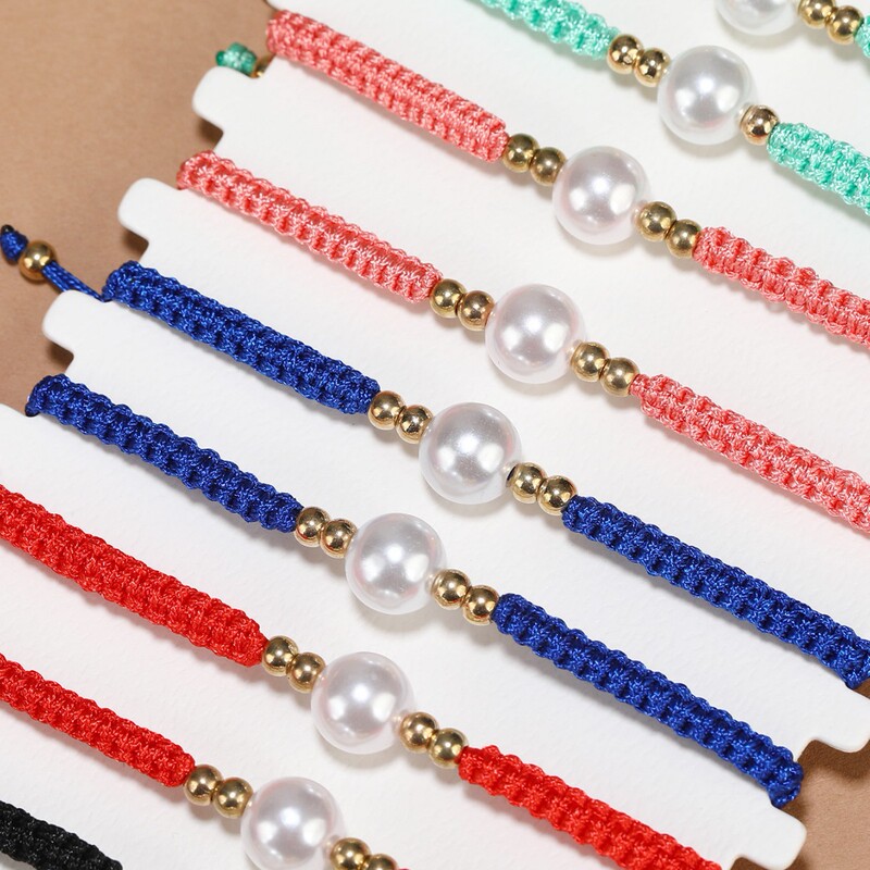 Cross-border E-commerce Kidsren's Hand-woven Pearl Bracelet Simple Bead Bracelet European and American Adult Friendship Bracelet