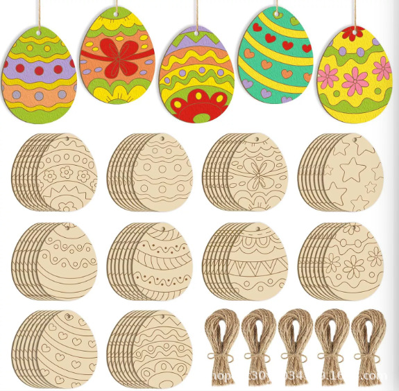 DIY Handmade Craft Wooden Puzzle Blanks Decorative Toy Set for Children Assembly and Painting
