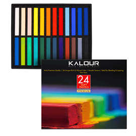 KALOUR24色粉彩笔美术绘画色粉棒专业绘画涂鸦粉画笔