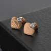 Golden earrings stainless steel, does not fade, pink gold, simple and elegant design, Japanese and Korean