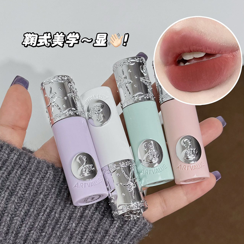 新品天鹅邂逅雾面丝绒唇泥 淡颜灰粉系素颜显白哑光易上色口红|undefined