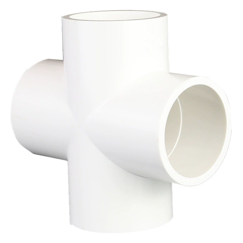 ПВХ-положительный четырехходовой 4-ходовой пластиковый фитинг равного диаметра под прямым углом четырехходовой водный поперечный шарнир прямой-ходовой Синий Белый Серый