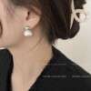 Brand retro accessory from pearl, universal classic earrings, silver 925 sample, Japanese and Korean, wholesale