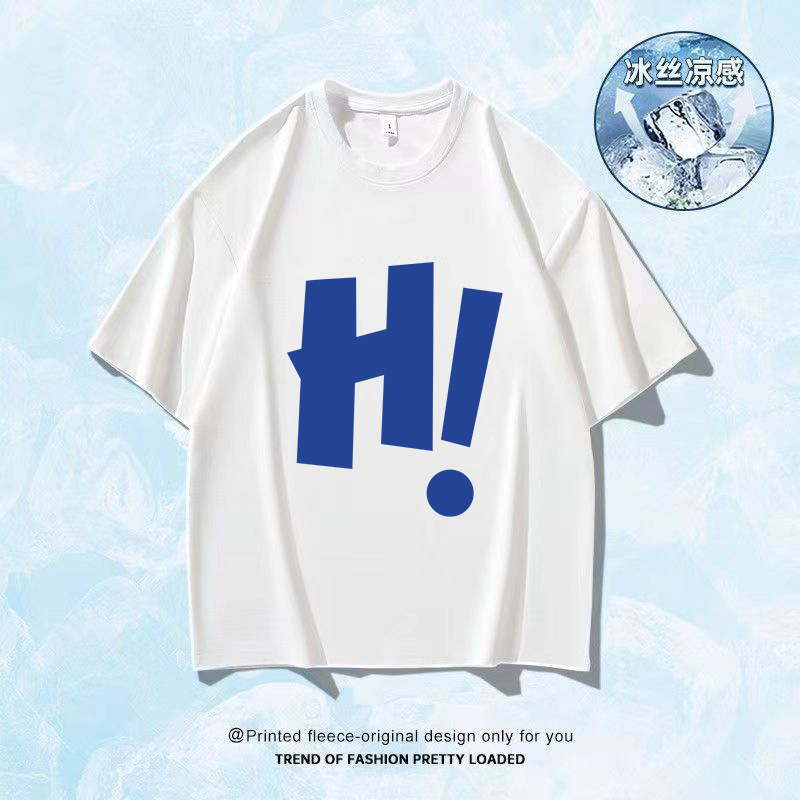 Camiseta de mangas cortas de hielo de Hong Kong 2025 verano caliente para hombres y mujeres transpirables sensación de secado rápido de moda blusa versátil