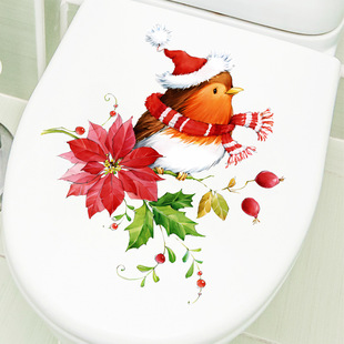 Cross-Border Amazon Foreign Trade Animal Print Flowers and Birds Bathroom Toilet Toilet Stickers Home Beautification Stickers