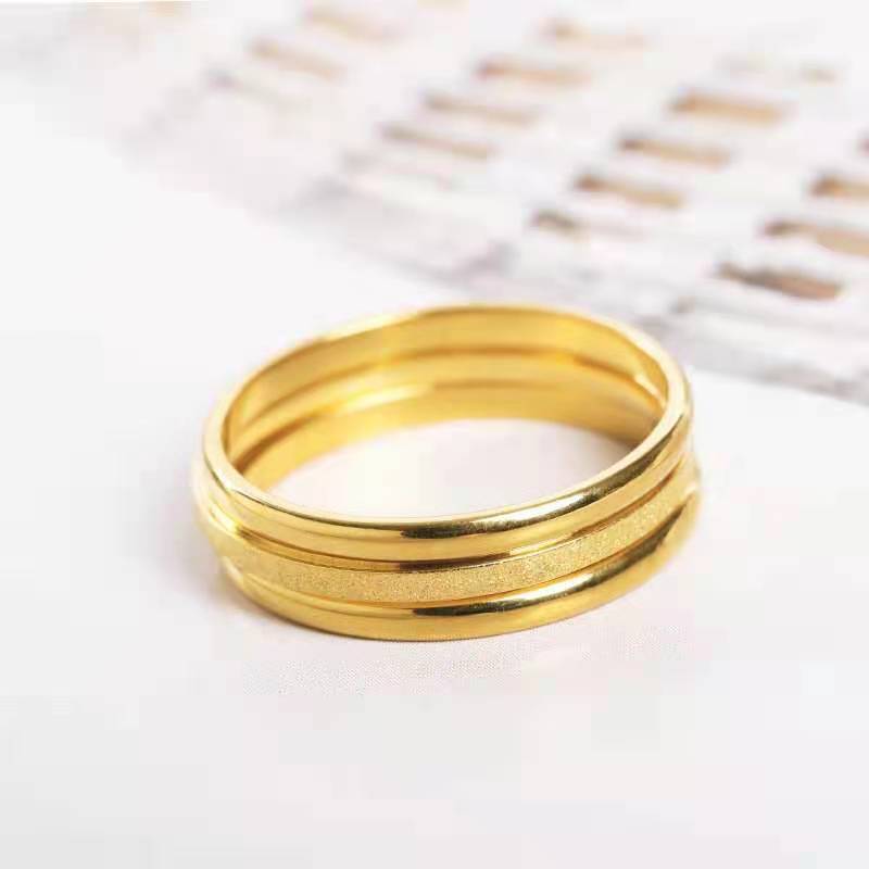 Minimalist Style Three Lives Three Worlds Frosted Stainless Steel Rings for Women, Couple Rings, Titanium Steel Jewelry Wholesale from Manufacturer