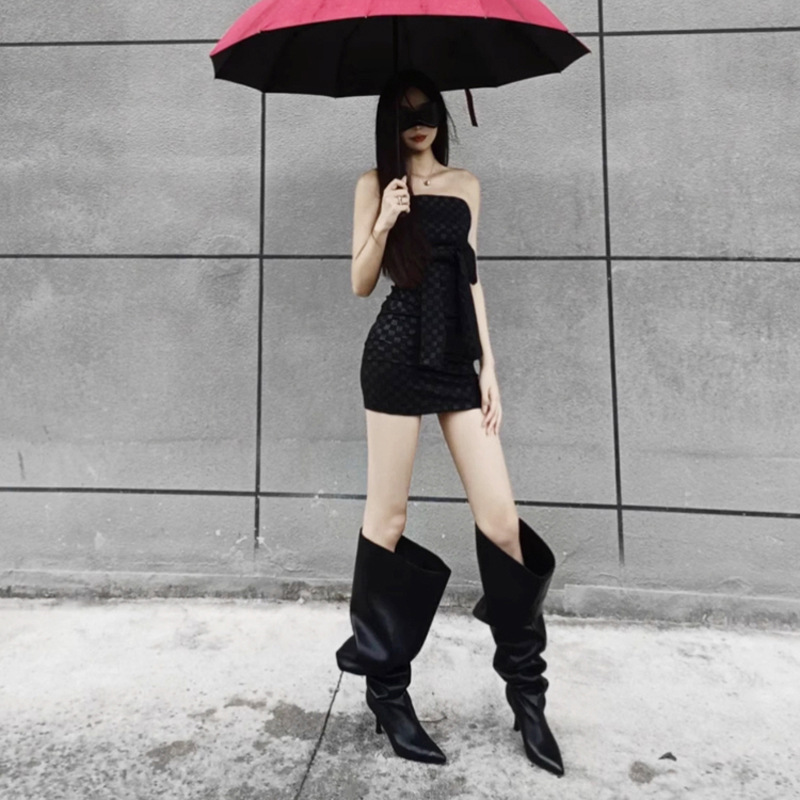 High-Heeled Long Boots 2026 Autumn New European and American Fashion Pointed Toe Stiletto Over-The-Knee Wide-Leg Long Boots Wholesale Dropshipping High-Heeled Long Boots 2026 Autumn New European and American Fashion Pointed Toe Stiletto Over-The-Knee Wide-Leg Long Boots Wholesale Dropshipping